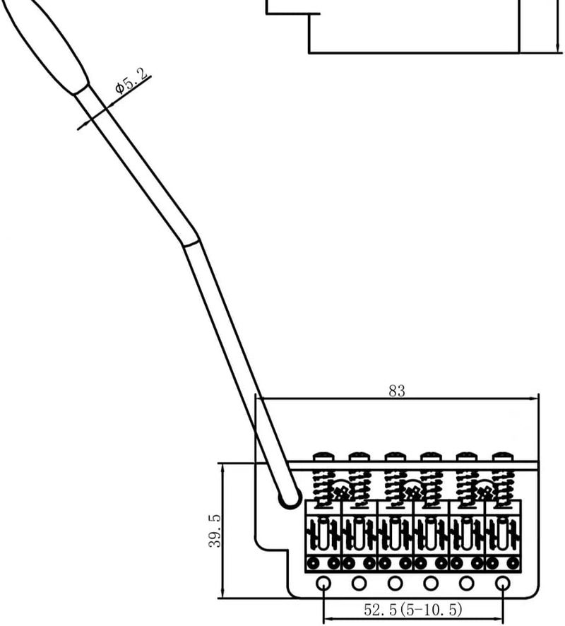 guyker Tremolo Bridge Vintage Bent Steel Saddles and Zinc Block Compatible with Start ST Electric Guitar (GG-1004, Chrome) - Image 5